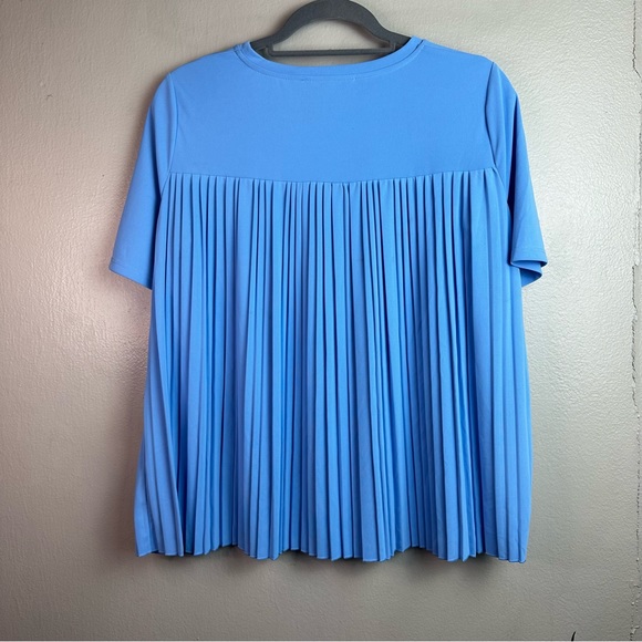 MaxMara Fatuo Pleated Top in Blue Sz Sm - Picture 6 of 11